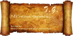 Tánczos Gergely névjegykártya